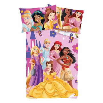 Disney Hercegnők ovis ágyneműhuzat garnitúra rózsaszín alapon, több hercegnővel Disney Hercegnők ovis ágyneműhuzat garnitúra rózsaszín alapon, több hercegnővel