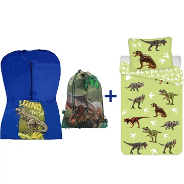 3 részes dinoszauruszos ovis szett, 3 különböző dínó mintával: ovis zsák, tornazsák és ágyneműhuzat. 3 részes dinoszauruszos ovis szett, 3 különböző dínó mintával: ovis zsák, tornazsák és ágyneműhuzat.