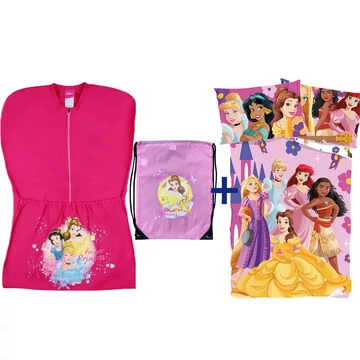 3 részes Disney Hercegnők ovis szett, különböző mintájú ovis zsákkal, tornazsákkal és ágyneműhuzattal. 3 részes Disney Hercegnők ovis szett, különböző mintájú ovis zsákkal, tornazsákkal és ágyneműhuzattal.