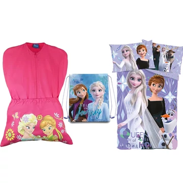 3 részes Disney Jégvarázs ovis szett rózsaszín Jégvarázs ovis zsákkal, kék-lila Elza és Anna tornazsákkal és Jégvarázs lila ágyneműhuzattal, 100x135 cm-s, ovis szabványméretben. 3 részes Disney Jégvarázs ovis szett rózsaszín Jégvarázs ovis zsákkal, kék-lila Elza és Anna tornazsákkal és Jégvarázs lila ágyneműhuzattal, 100x135 cm-s, ovis szabványméretben.