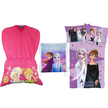 3 részes Disney Jégvarázs ovis szett rózsaszín Jégvarázs ovis zsákkal, kék-lila Elza és Anna tornazsákkal és Jégvarázs lila ágyneműhuzattal, 100x135 cm-s, ovis szabványméretben. 3 részes Disney Jégvarázs ovis szett rózsaszín Jégvarázs ovis zsákkal, kék-lila Elza és Anna tornazsákkal és Jégvarázs lila ágyneműhuzattal, 100x135 cm-s, ovis szabványméretben.