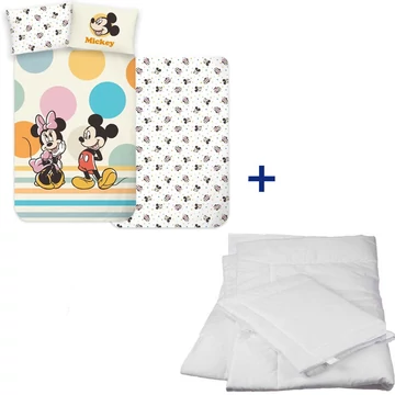 Disney Mickey és Minnie egér mintás "Duo" ovis ágynemű szett