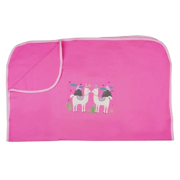 Világos pink| pamut babatakaró Láma mintával 70x90 cm