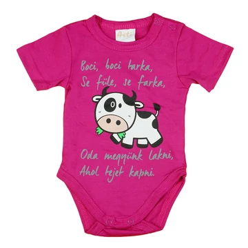 Bocis feliratos rövid ujjú baba body pink Bocis feliratos rövid ujjú baba body pink