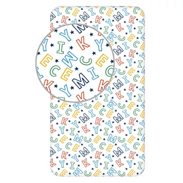 Disney Mickey Letters gumis lepedő 90x200 cm Disney Mickey Letters gumis lepedő 90x200 cm