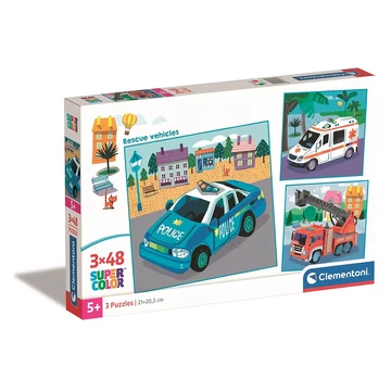 Jármű Rescue 3x48 db-os puzzle Clementoni Jármű Rescue 3x48 db-os puzzle Clementoni