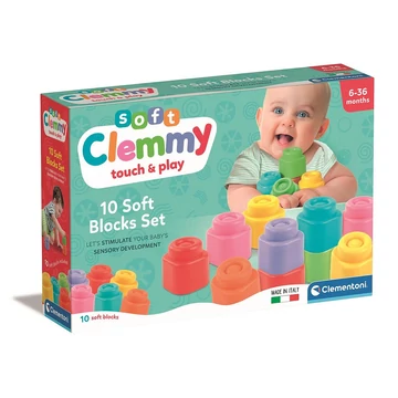 Színes Clemmy puha építőkocka szett 10 db-os Clementoni Színes Clemmy puha építőkocka szett 10 db-os Clementoni