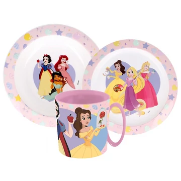 Disney Hercegnők True étkészlet, micro műanyag szett bögrével 350 ml Disney Hercegnők True étkészlet, micro műanyag szett bögrével 350 ml