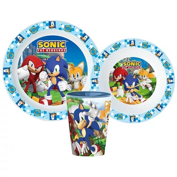 Sonic a sündisznó Adventure étkészlet, micro műanyag szett, pohárral 260 ml Sonic a sündisznó Adventure étkészlet, micro műanyag szett, pohárral 260 ml