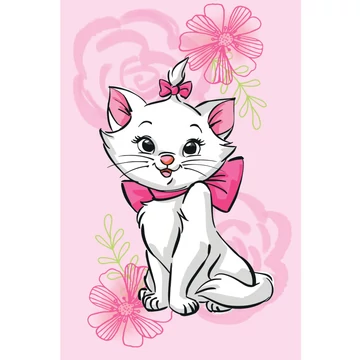 Disney Marie Pink Flower polár takaró 100x150cm Disney Marie Pink Flower polár takaró 100x150cm