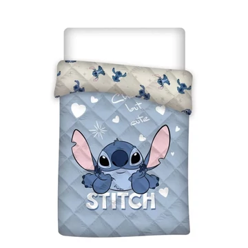 Disney Lilo és Stitch, A csillagkutya Cute Blue steppelt ágytakaró, paplan 140x200cm