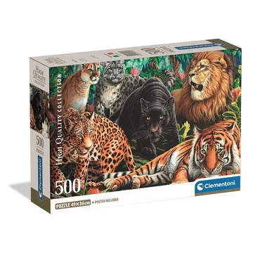 Állatos Wild Cats 500 db-os Compact puzzle Clementoni Állatos Wild Cats 500 db-os Compact puzzle Clementoni