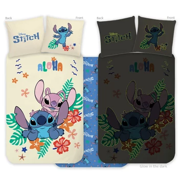 Disney Lilo és Stitch, A csillagkutya Aloha sötétben világító gyerek, ovis ágyneműhuzat 100x135cm, 40x60cm Disney Lilo és Stitch, A csillagkutya Aloha sötétben világító gyerek, ovis ágyneműhuzat 100x135cm, 40x60cm