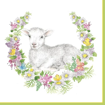 Húsvét Wreath with Lamb szalvéta 20 db-os 33x33 cm