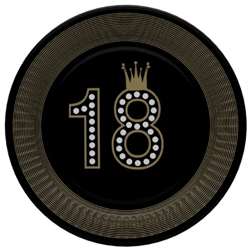 Happy Birthday 18 Hollywood Style papírtányér 8 db-os 22,7 cm