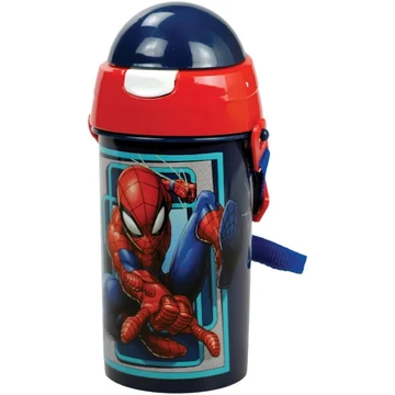 Pókember World műanyag szívószálas kulacs akasztóval 500 ml Pókember World műanyag szívószálas kulacs akasztóval 500 ml