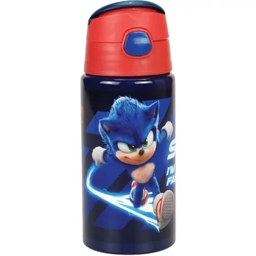 Sonic a sündisznó Brawn alumínium szívószálas kulacs akasztóval 500 ml Sonic a sündisznó Brawn alumínium szívószálas kulacs akasztóval 500 ml