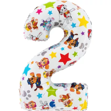 Mancs Őrjárat Star 2-es szám fólia lufi 66 cm Mancs Őrjárat Star 2-es szám fólia lufi 66 cm