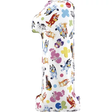 Bluey Friends 1-es szám fólia lufi 66 cm Bluey Friends 1-es szám fólia lufi 66 cm