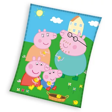 Peppa malac Picnic coral fleece polár takaró 150x200cm