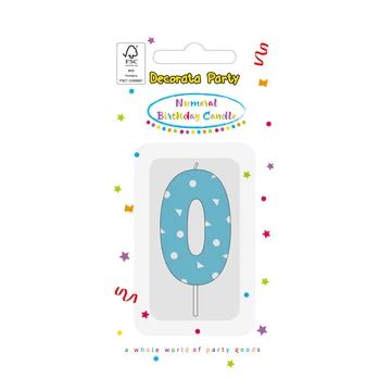 Színes Light Blue 0-ás tortagyertya, számgyertya Színes Light Blue 0-ás tortagyertya, számgyertya