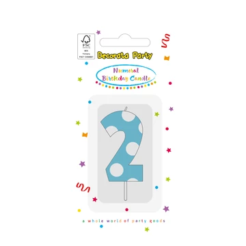 Színes Light Blue 2-es tortagyertya, számgyertya