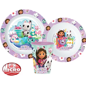 Gabi babaháza Kitty Magic étkészlet, micro műanyag szett, pohárral 260 ml 
