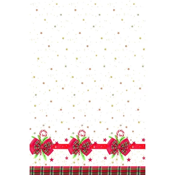 Karácsonyi Checked Bow papír asztalterítő 120x180 cm