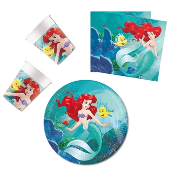 Disney Hercegnők Ariel Curious party szett 36 db-os 23 cm-es tányérral