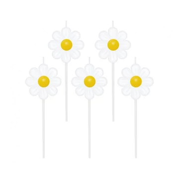 Virág Daisy tortagyertya, gyertya szett 5 db-os