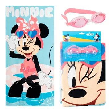 Disney Minnie Swimming törölköző és úszószemüveg szett