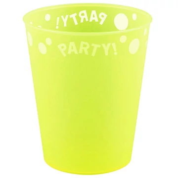 Yellow Fluorescent, Sárga micro prémium műanyag pohár 250 ml