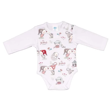 Hosszú ujjú baba body karácsonyi manó mintával