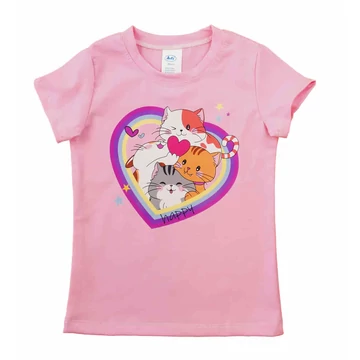 Rövid ujjú póló, Cica mintával