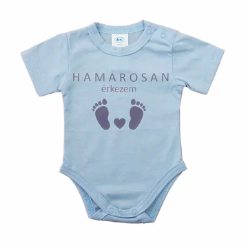 Hamarosan érkezem újszülött baba body, babaváró ajándék