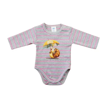 Hosszú ujjú baba body - csiga mintával Hosszú ujjú baba body - csiga mintával