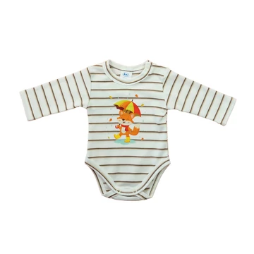 Hosszú ujjú baba body - Rókás mintával Hosszú ujjú baba body - Rókás mintával
