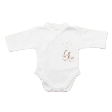 Elöl patentos hosszú ujjú baba body – Kis cipő mintával