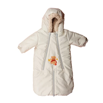 Bébi téli vízlepergetős bundazsák, overál - Maci mintával