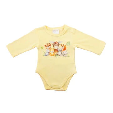 Hosszú ujjú baba body - Állatos mintával