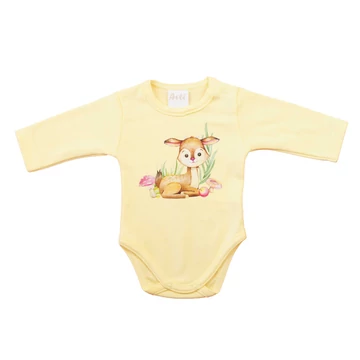 Hosszú ujjú baba body - Állatos mintával
