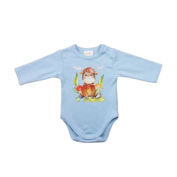 Hosszú ujjú baba body - Állatos mintával