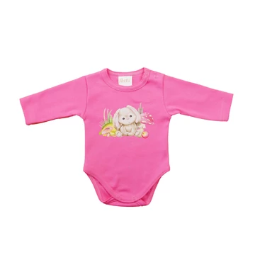 Hosszú ujjú baba body - Állatos mintával