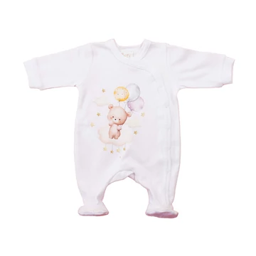 Vékony, pamut, elöl patentos  rugdalózó Maci mintával