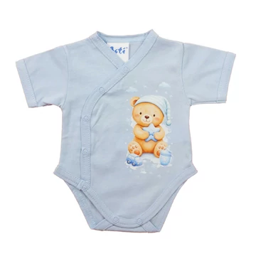 Rövid ujjú elöl patentos baba body Macis mintával