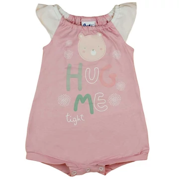 Rövid ujjú baba napozó macis mintával