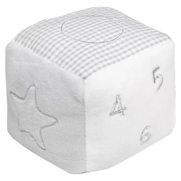 55043719 Plüss Csörgő kocka 8*8*8 cm szürke