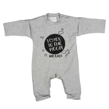 Hosszú ujjú baba rugdalózó " I love to the moon and back" felirattal Hosszú ujjú baba rugdalózó " I love to the moon and back" felirattal