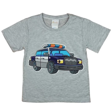 Rövid ujjú kisfiú póló rendőrautós mintával Rövid ujjú kisfiú póló rendőrautós mintával
