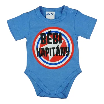 Rövid ujjú baba body "Bébi kapitány" felirattal Rövid ujjú baba body "Bébi kapitány" felirattal